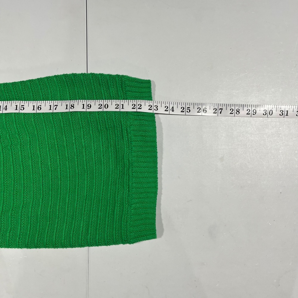 NY&CO Y2K Kelly Green Open Knit Sweater Preppy Old Money Indie Granola Large - Picture 6 of 9